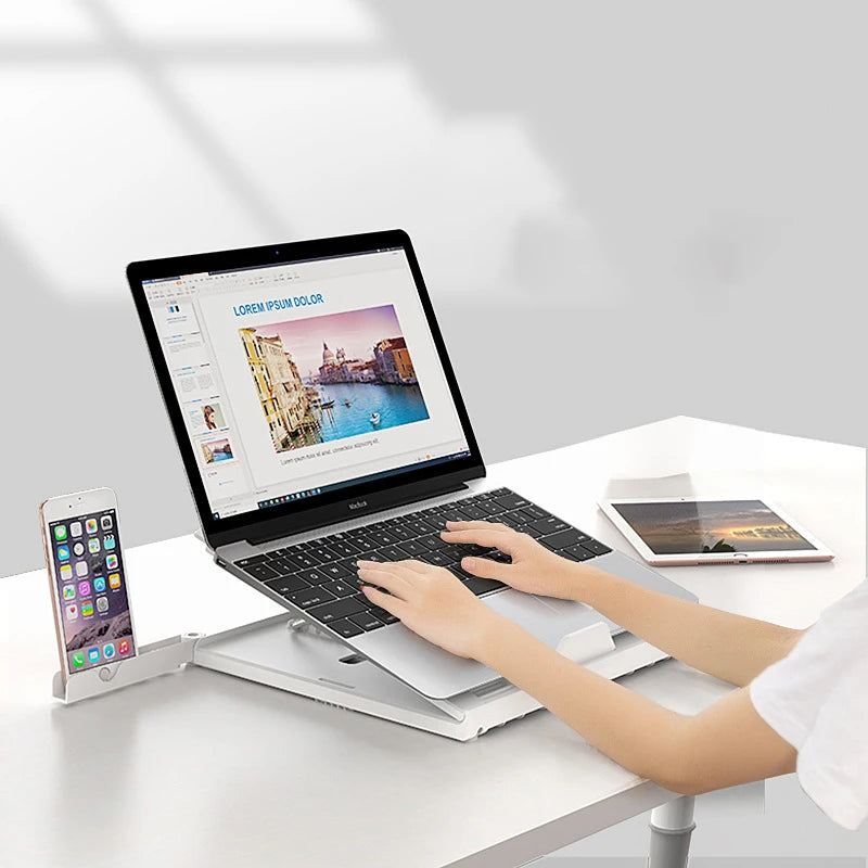 Adjustable Ergonomic Laptop Stand for Comfortable Neck & Back